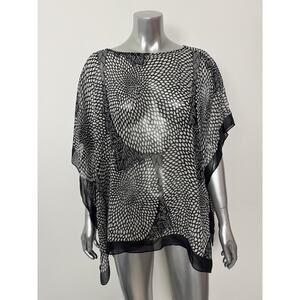 The Metropolitan Museum Of Art Tunic Cover up Womens One Size Black Silk Sheer